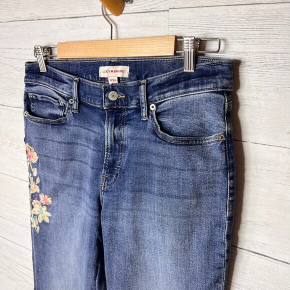 Lucky Brand Jeans Womens Size 10/30 Sweet Mid Rise Embroidered Flowers Cotton - Picture 7 of 16